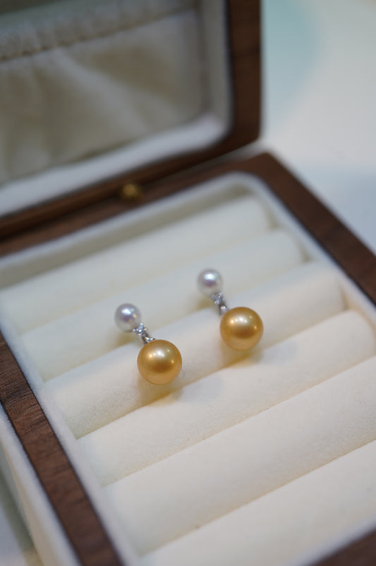 'White Gold' Freshwater Pearl Earrings