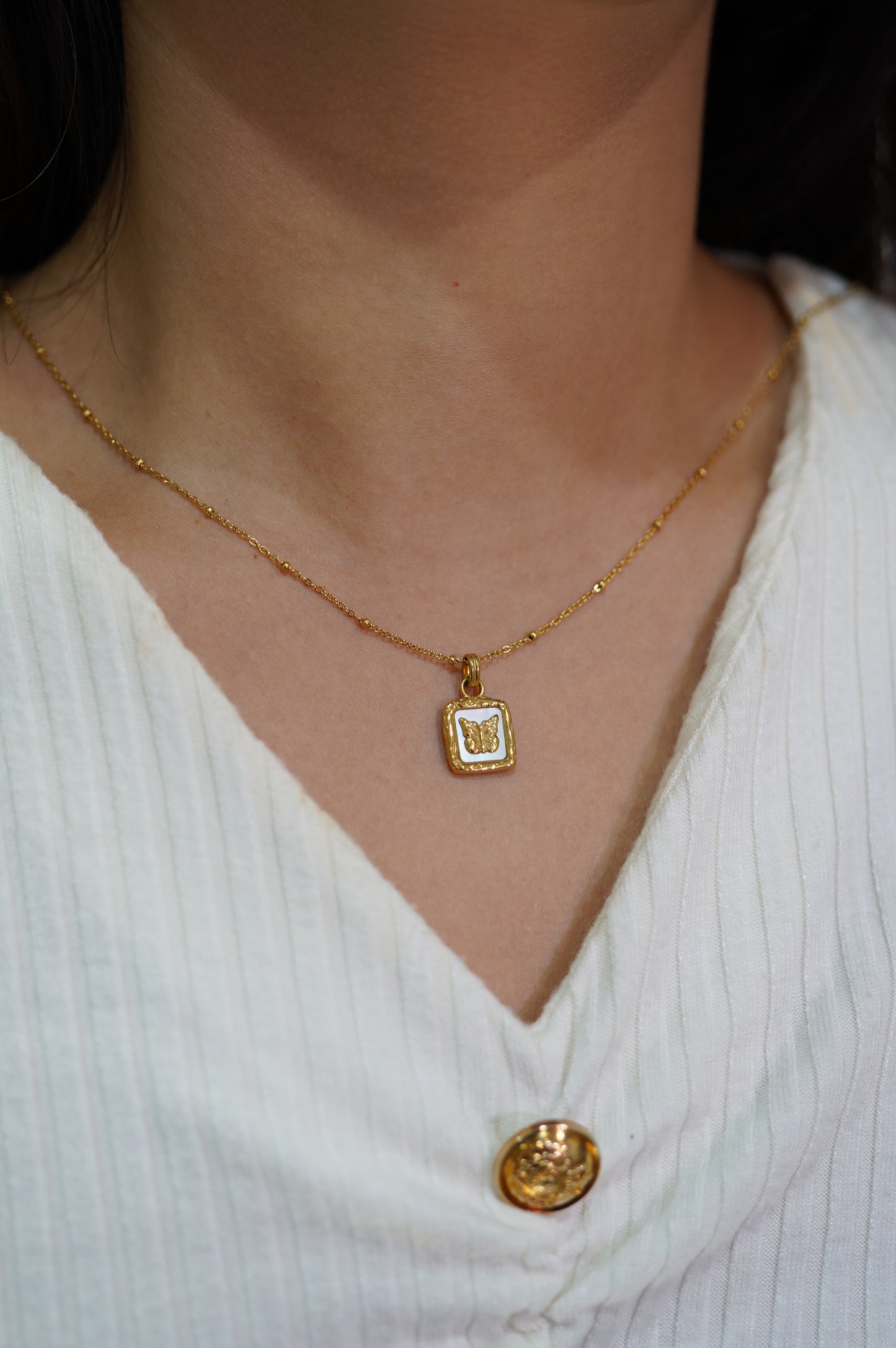 Butterfly Mother Shell Necklace