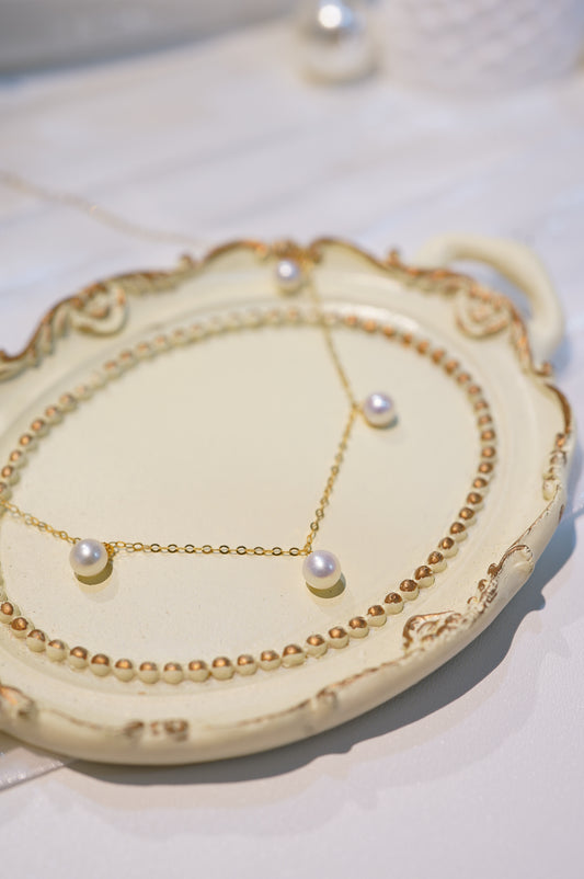 Solid 18K Gold 'String Lights' Freshwater Pearl Necklace