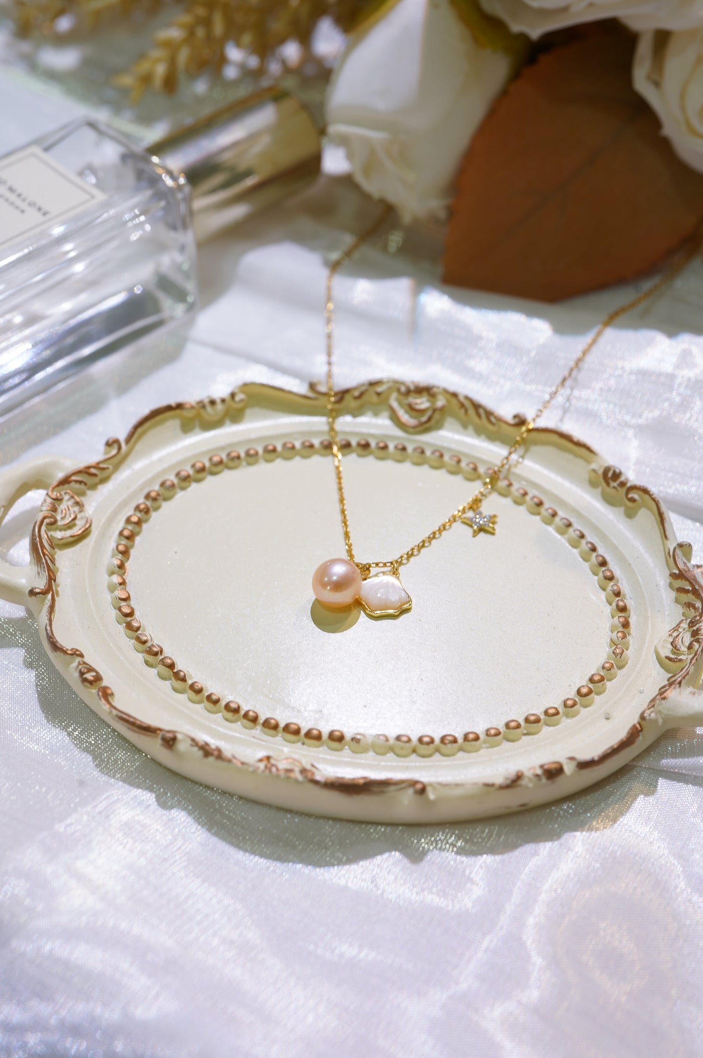 Star and Shell Freshwater Pearl Necklace