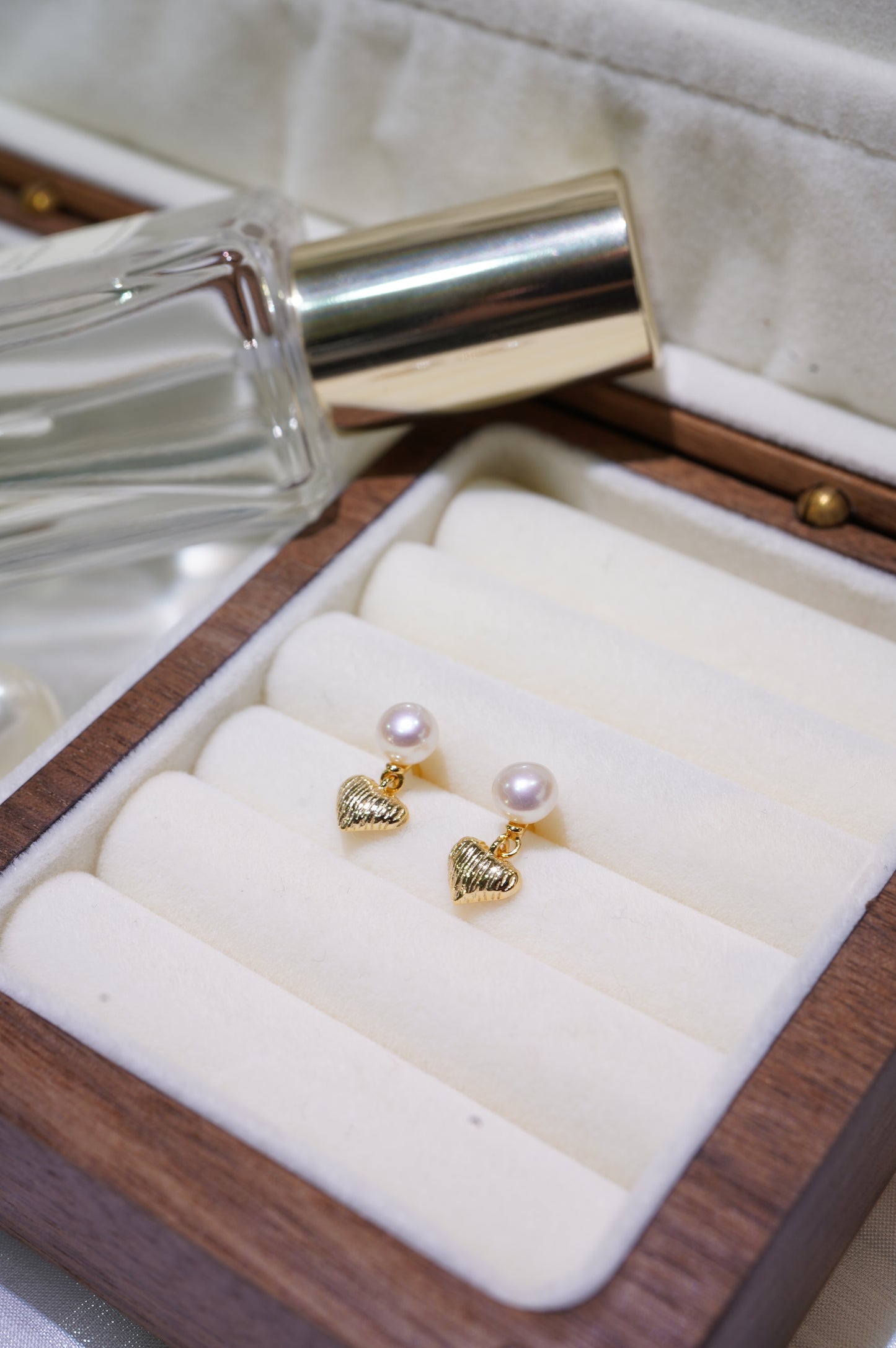 Craft Mini Heart Freshwater Pearl Earrings