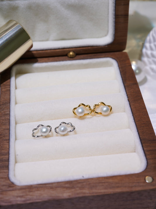 Mini Cloud Freshwater Pearl Earrings