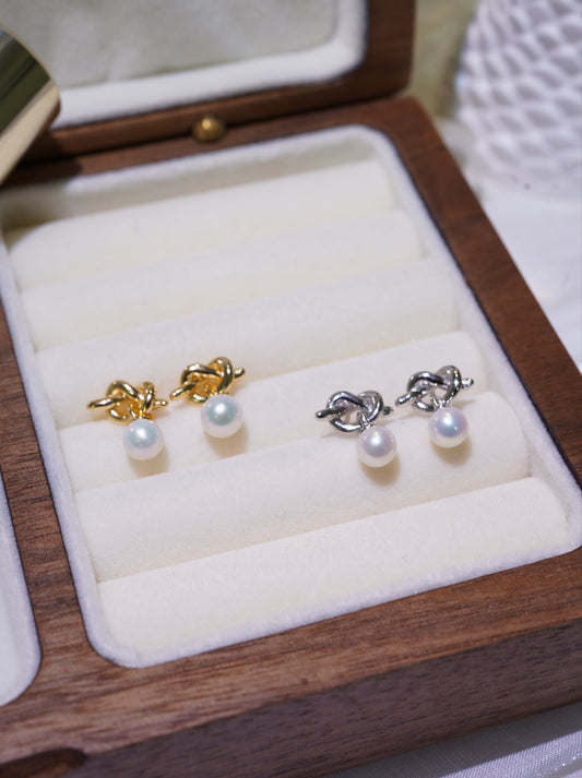 Mini Pretzel Freshwater Pearl Earrings