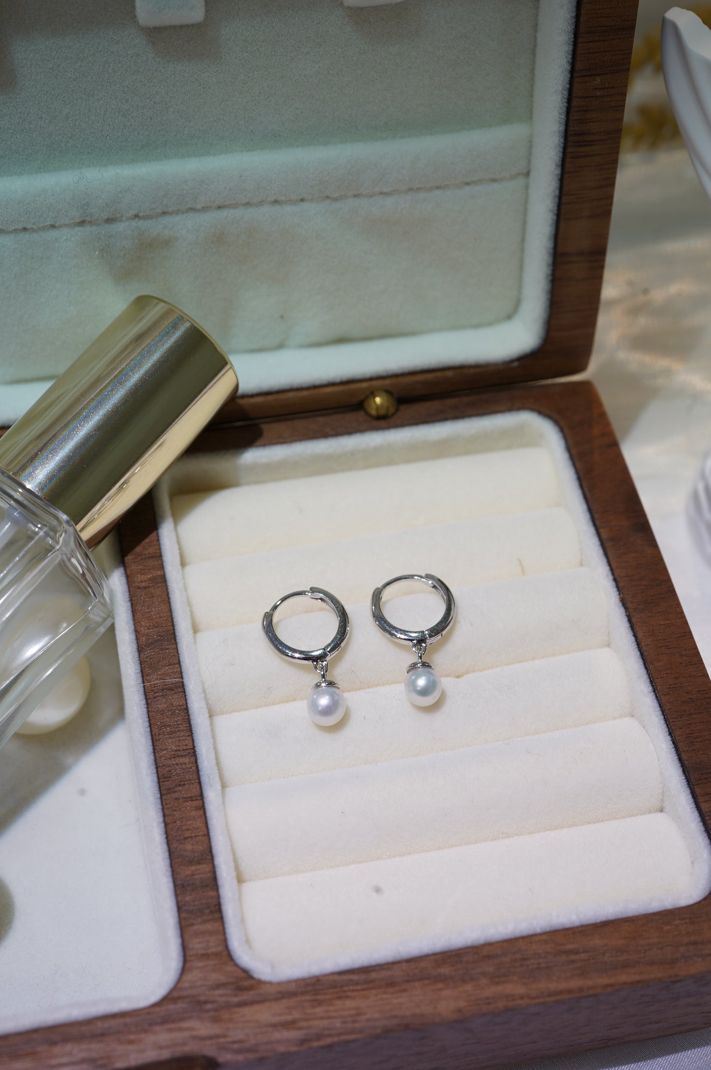 Mini Standard Freshwater Pearl Hoop Earrings