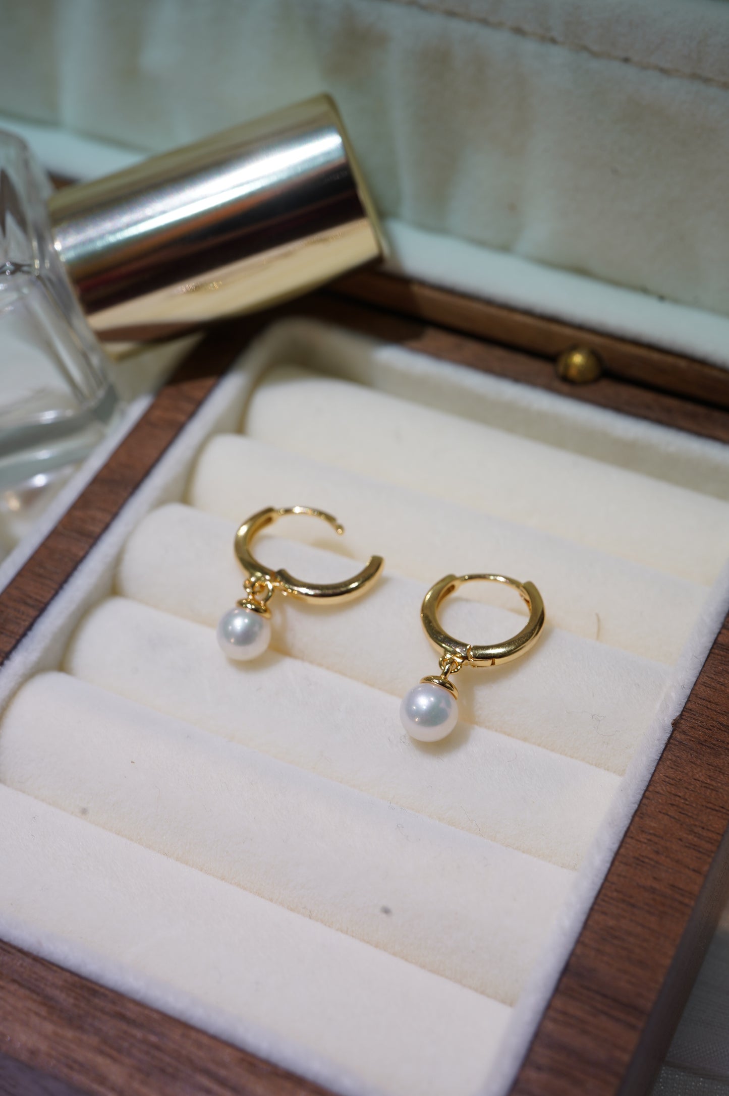 Mini Standard Freshwater Pearl Hoop Earrings