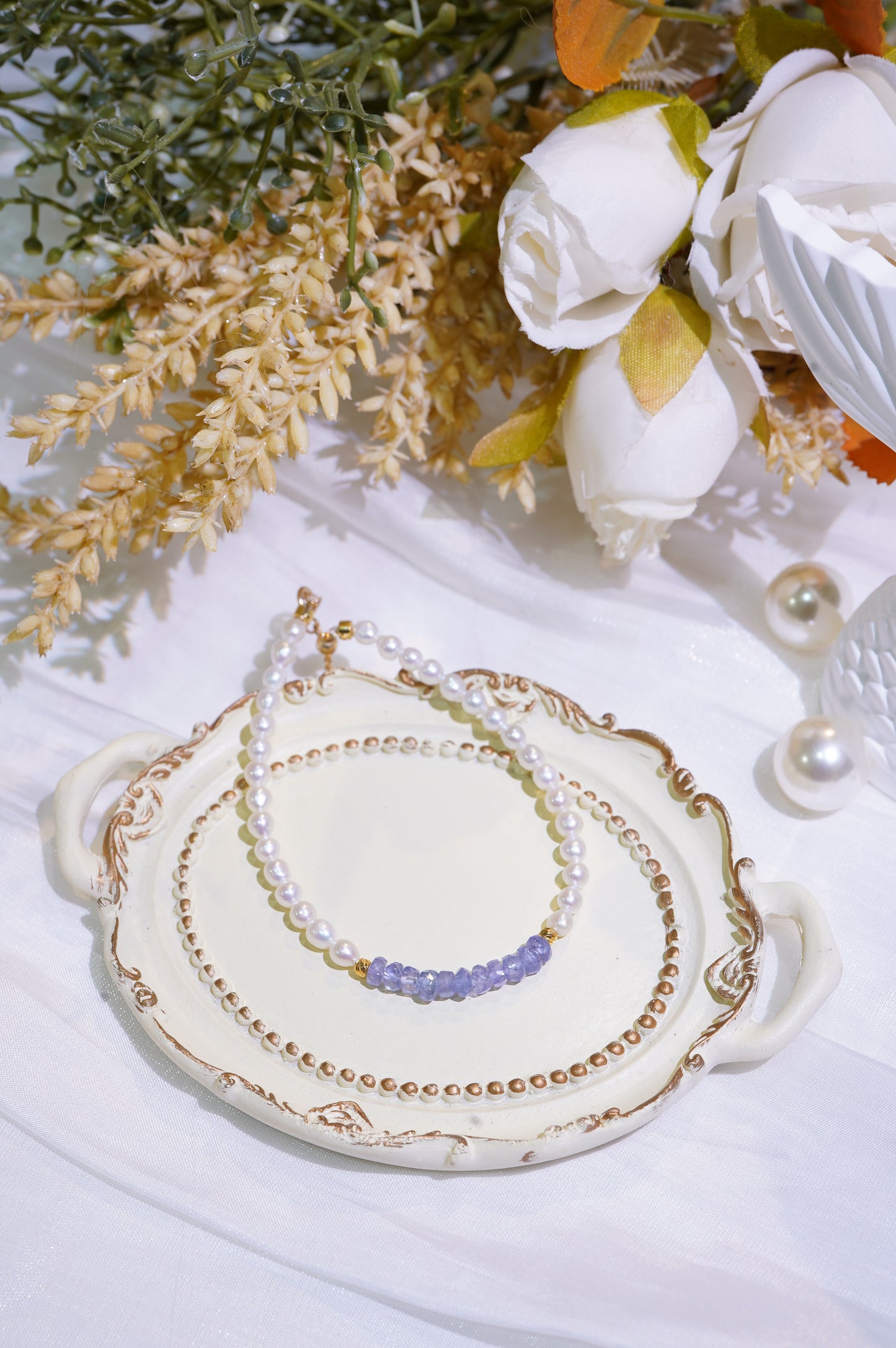 Tanzanite Baby Freshwater Pearls Bracelet