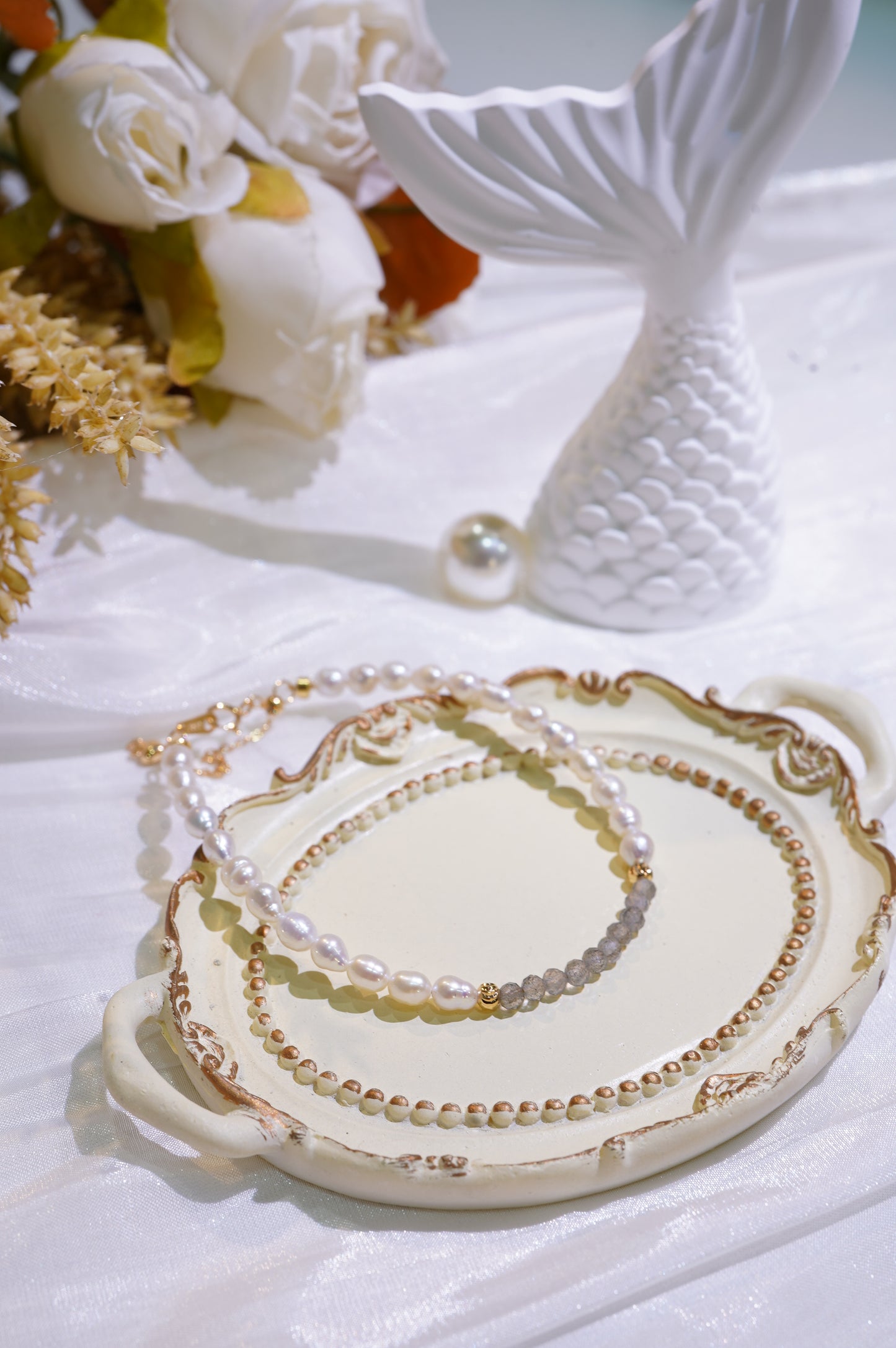Moonstone Baby Freshwater Pearls Bracelet