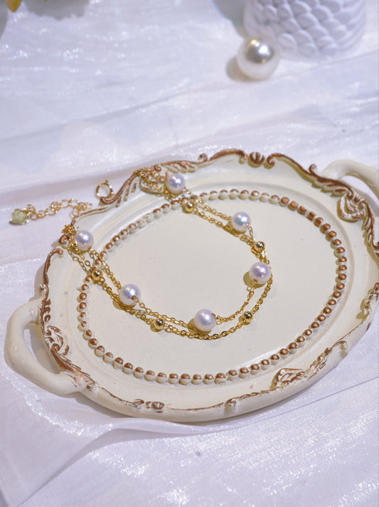 Double Layers All Stars Freshwater Pearl Bracelet