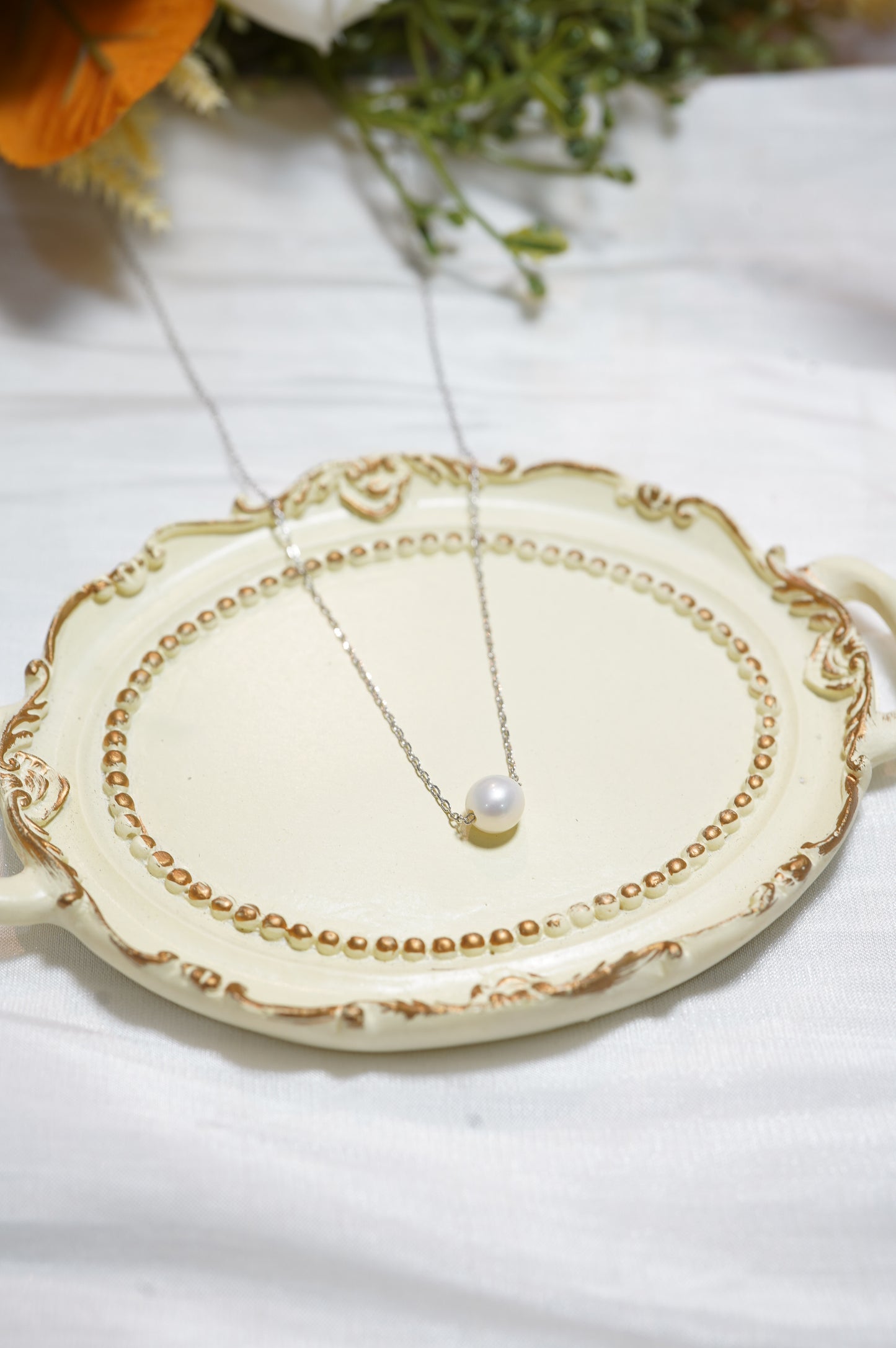 Basic Round Freshwater Pearl Necklace (S)
