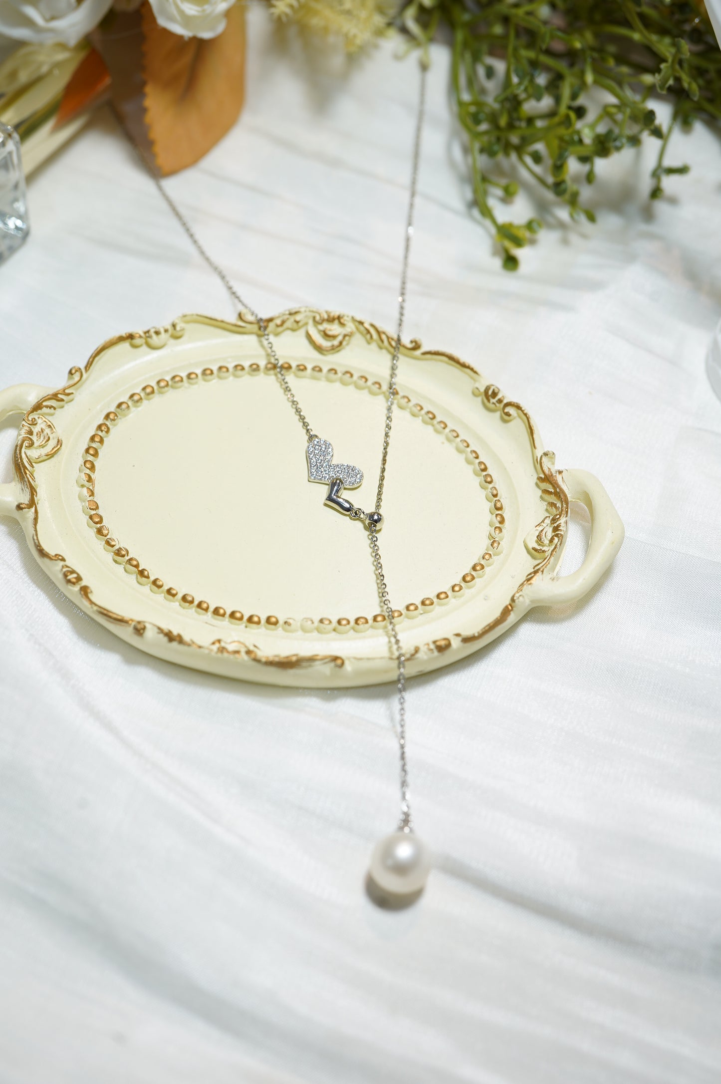 'Adjustable Hearts' Freshwater Pearl Necklace