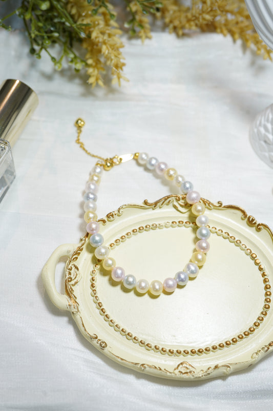 Candy Rainbow Seawater Akoya Pearls Bracelet