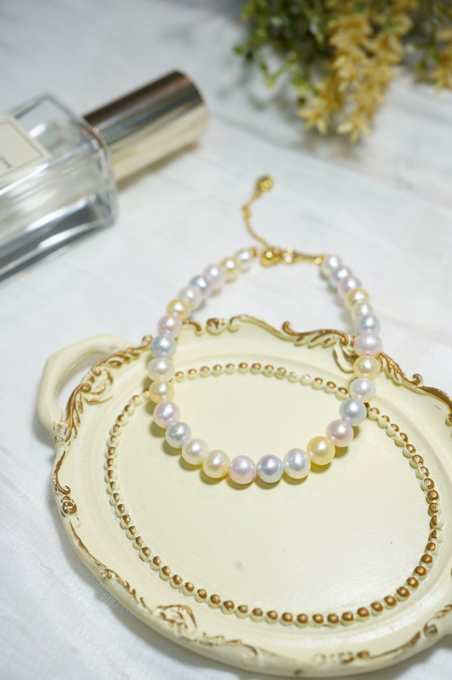 Candy Rainbow Seawater Akoya Pearls Bracelet