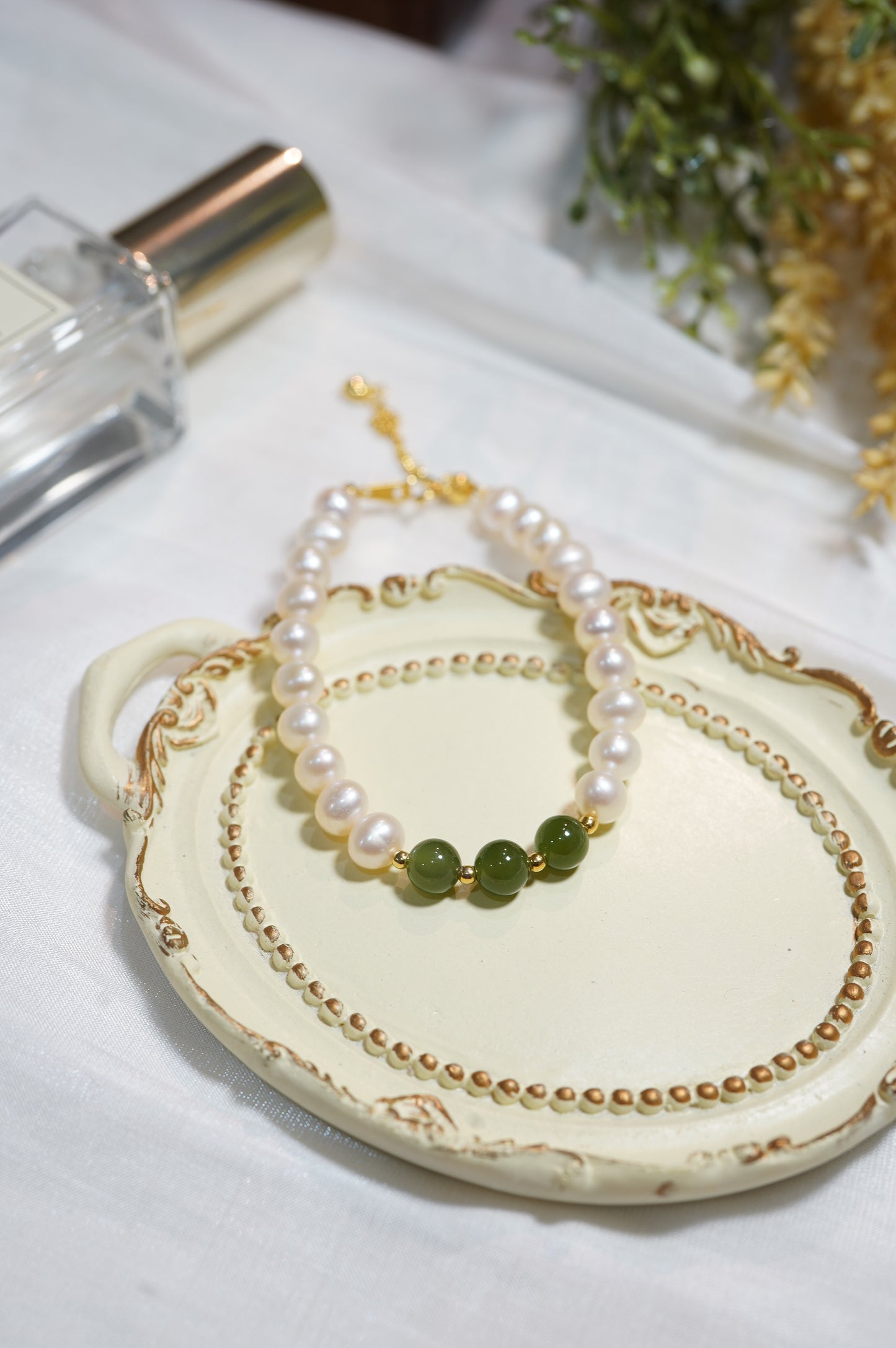 '#3 Jade' Freshwater Pearls Bracelet