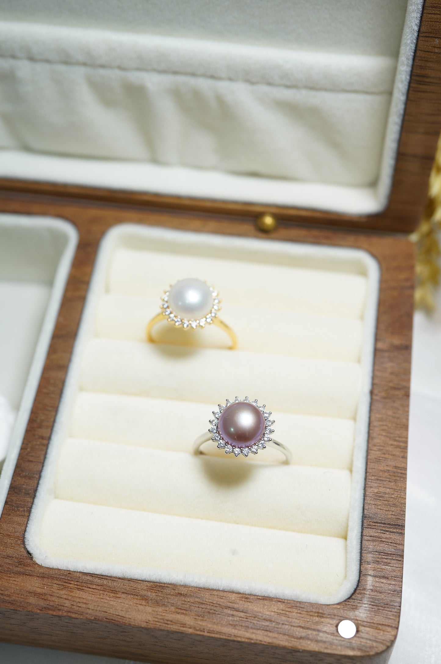 ‘Sunflower' Bun Freshwater Pearl Ring