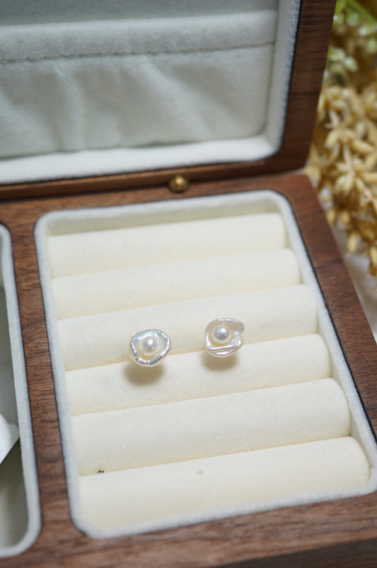 'Fried Egg' Freshwater Pearl Earrings