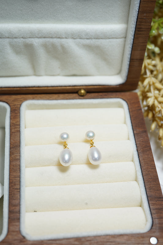 'Big Rice' Freshwater Pearl Earrings