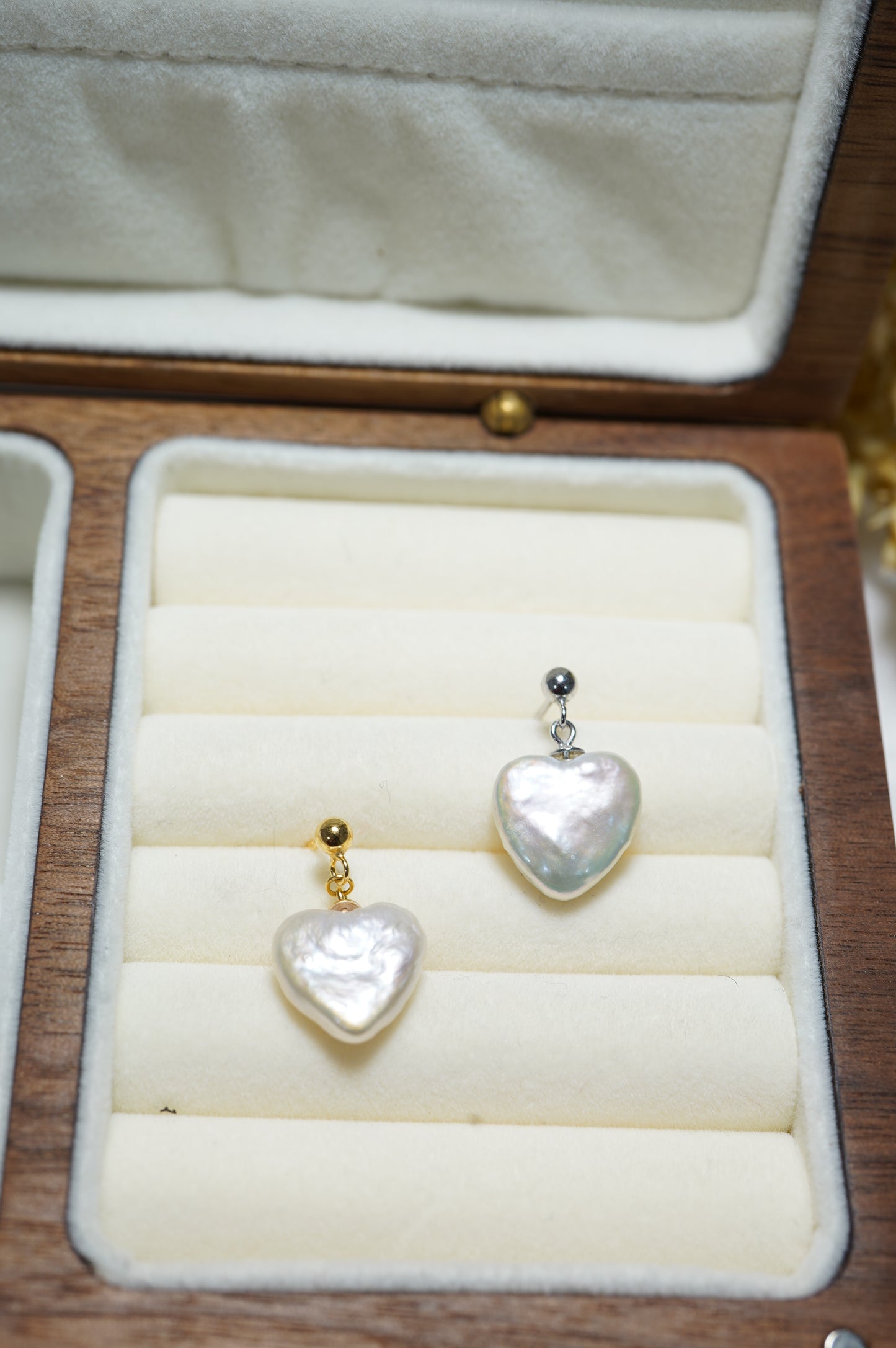 Heart Drop Freshwater Pearl Earrings