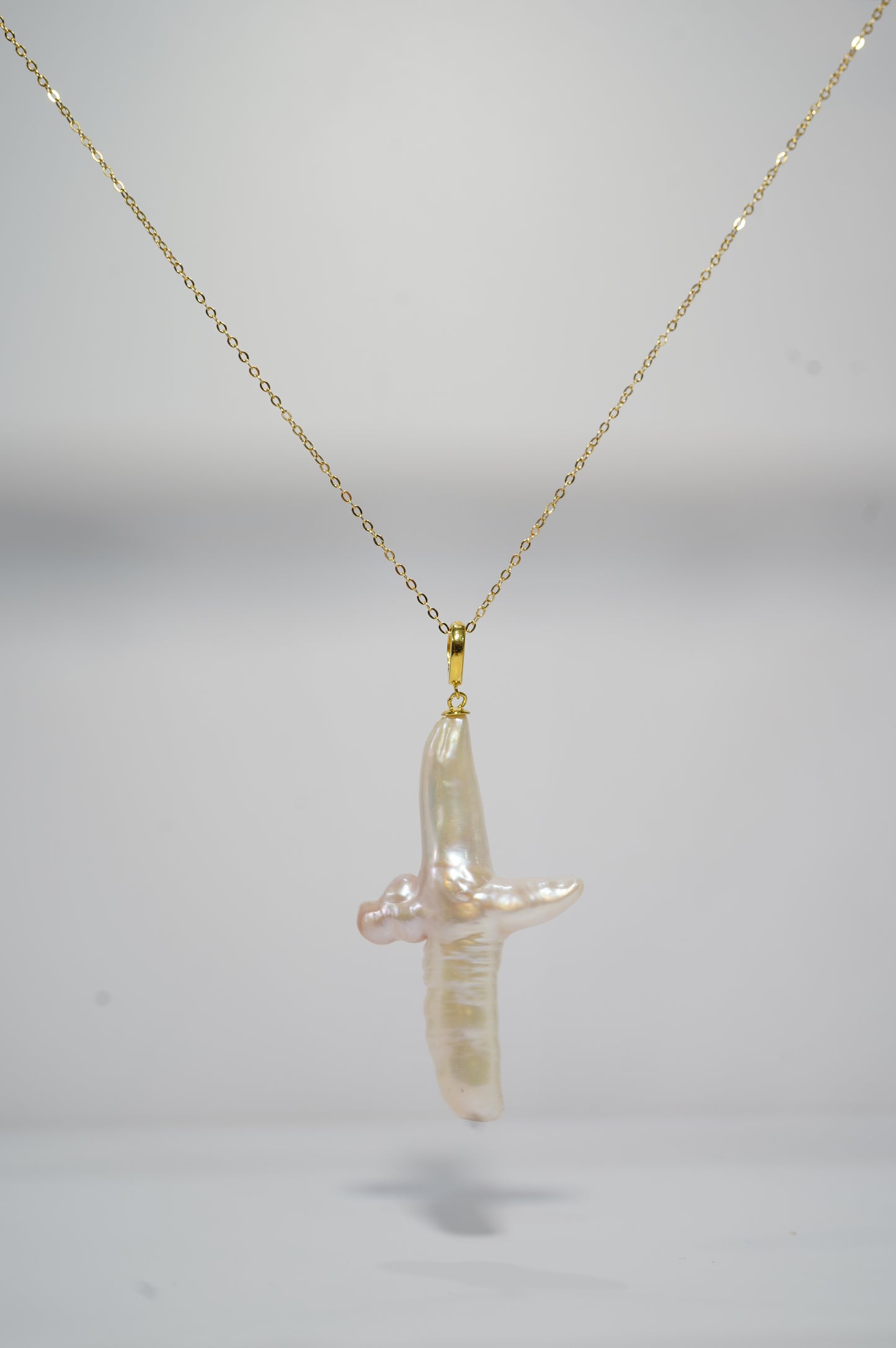 Cross Baroque Freshwater Pearl Necklace