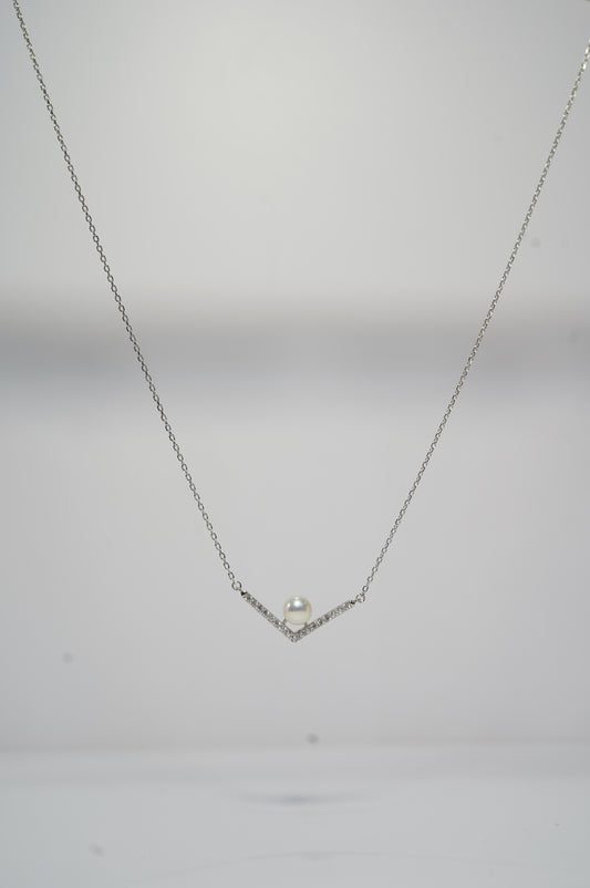 Long V Shape Freshwater Pearl Necklace