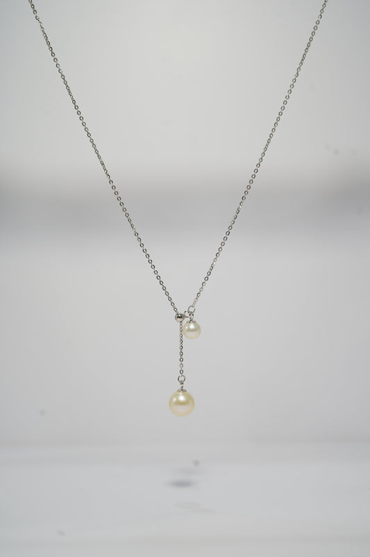 Double Bell Round Freshwater Necklace