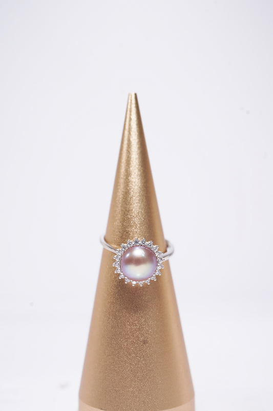 ‘Sunflower' Bun Freshwater Pearl Ring