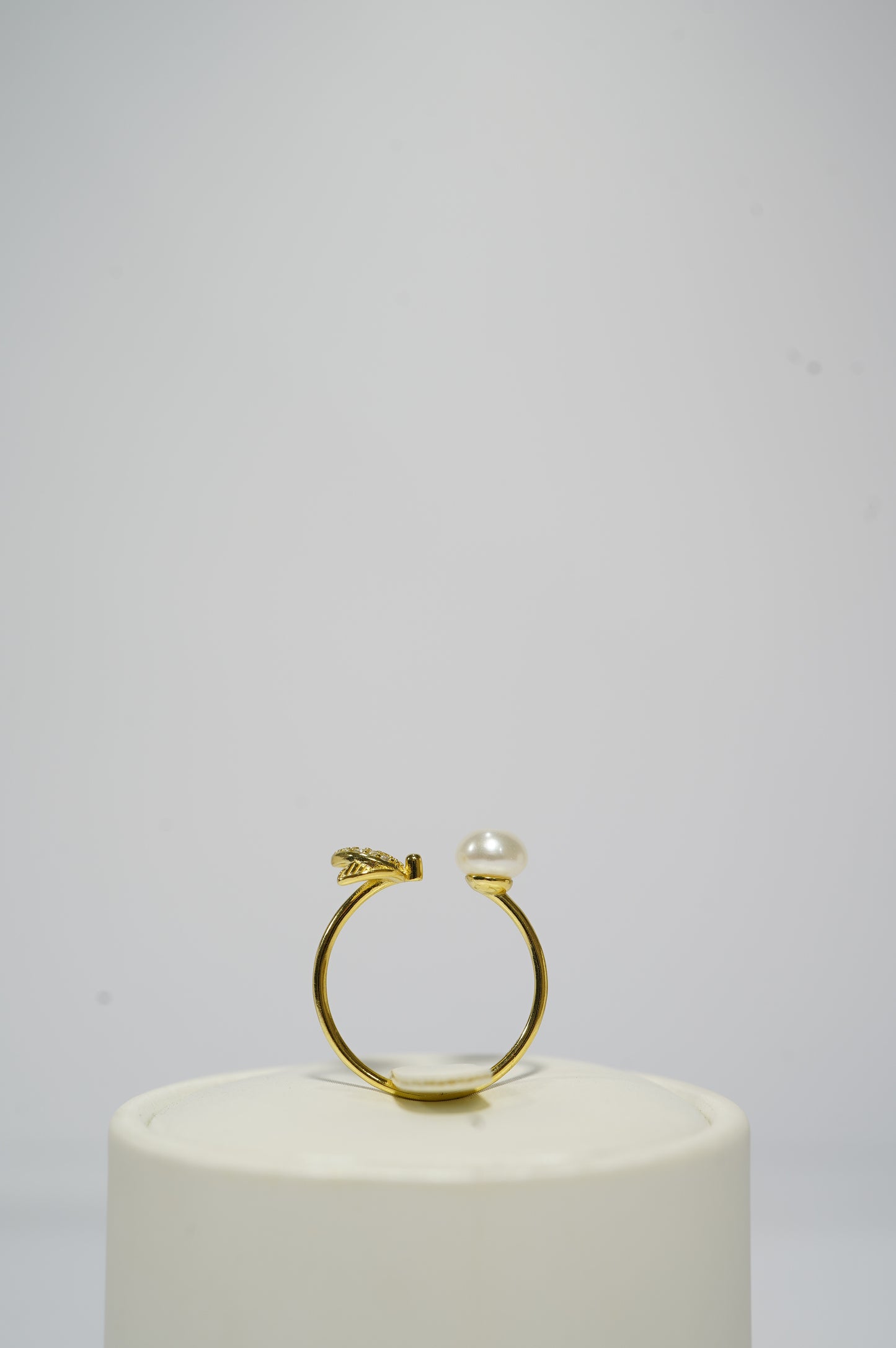 ‘Shining Hearts' Bun Freshwater Pearl Ring