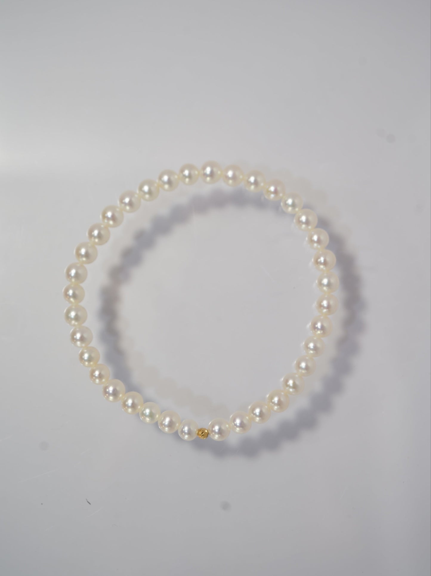 18K Gold Ball Freshwater Pearls Bracelet