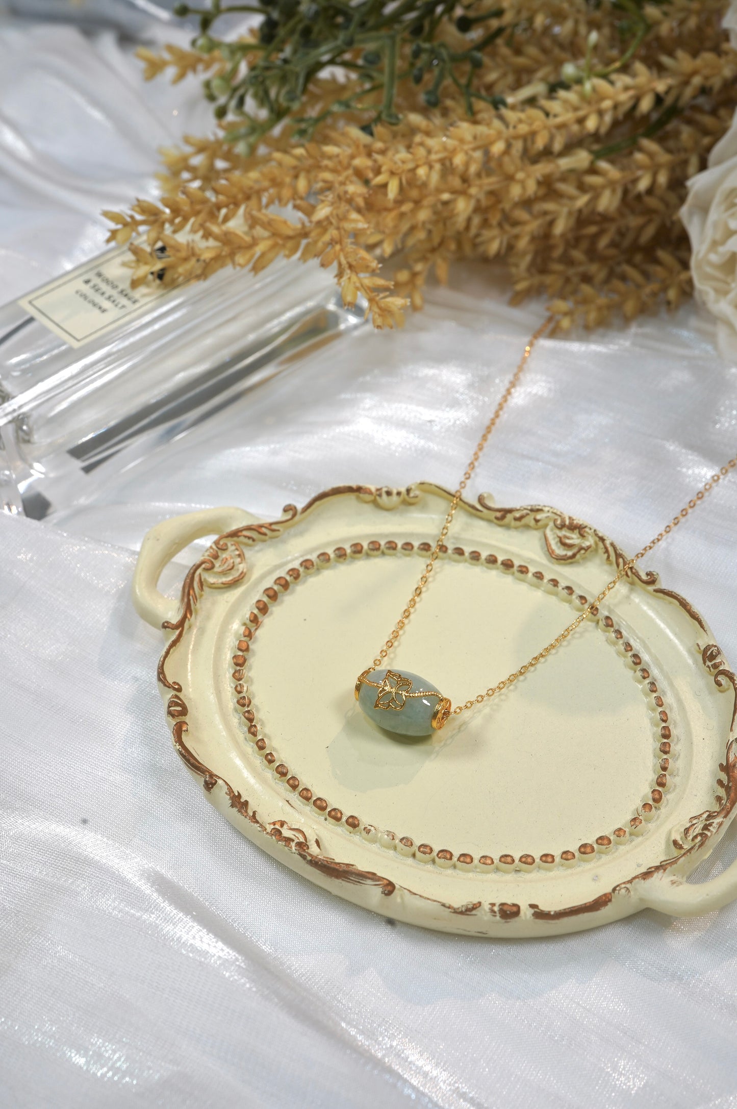 Lotus Flower Jade Necklace