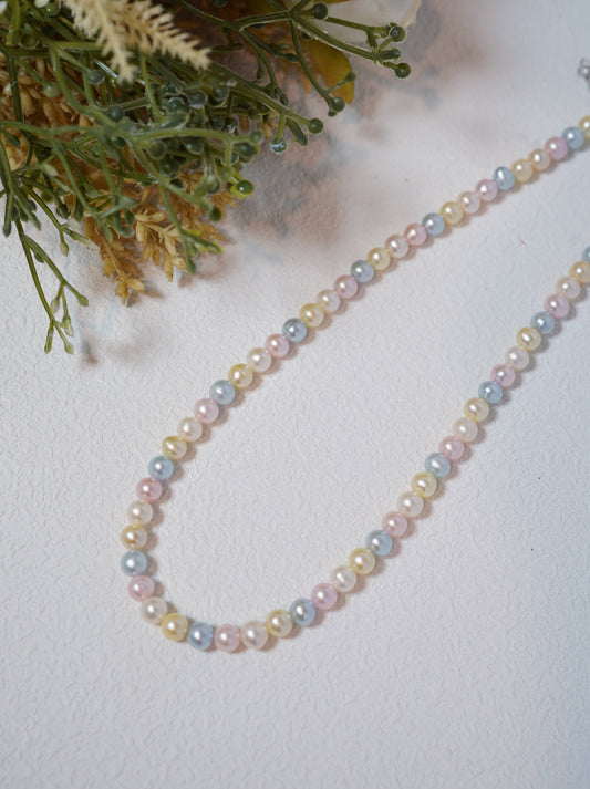 Candy Rainbow Seawater Pearls Full Strand Necklace