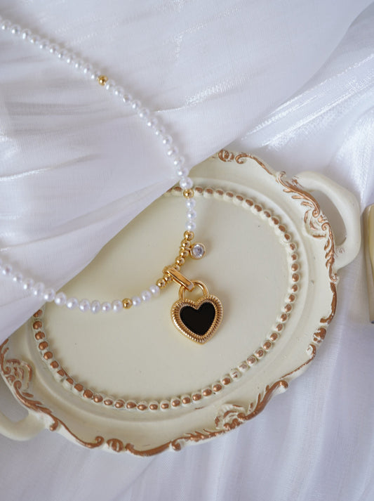 Lock-heart Freshwater Full Strand Necklace