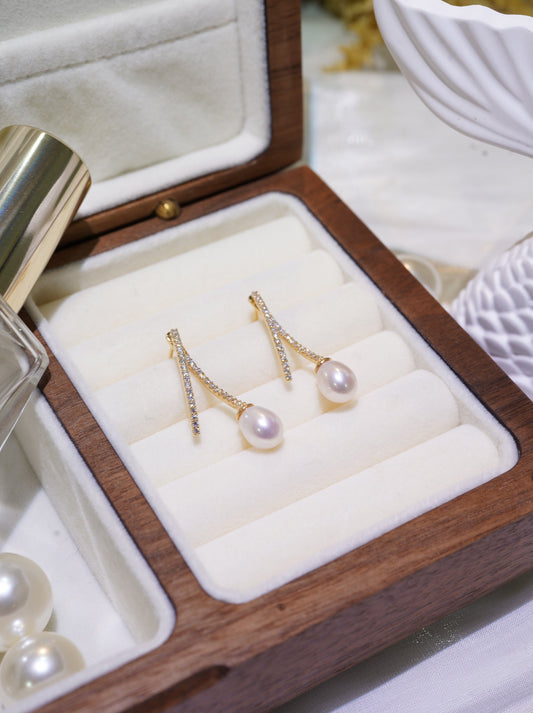 Eternal Clock Freshwater Pearl Earrings
