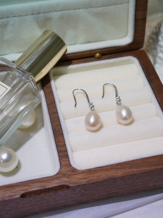 Go Diamond Rice Freshwater Pearl Earrings
