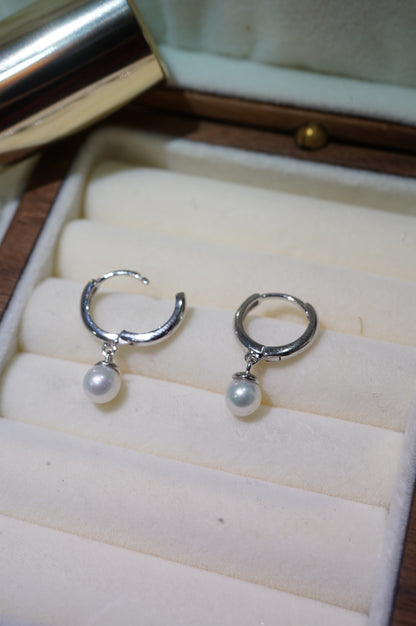 Mini Standard Freshwater Pearl Hoop Earrings
