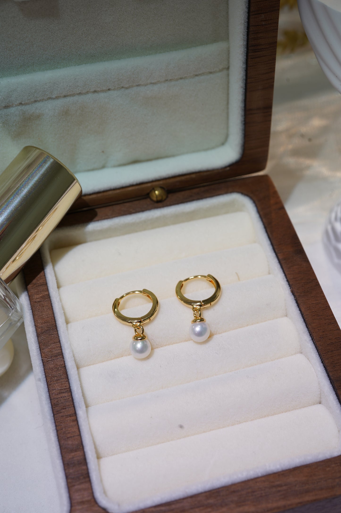 Mini Standard Freshwater Pearl Hoop Earrings