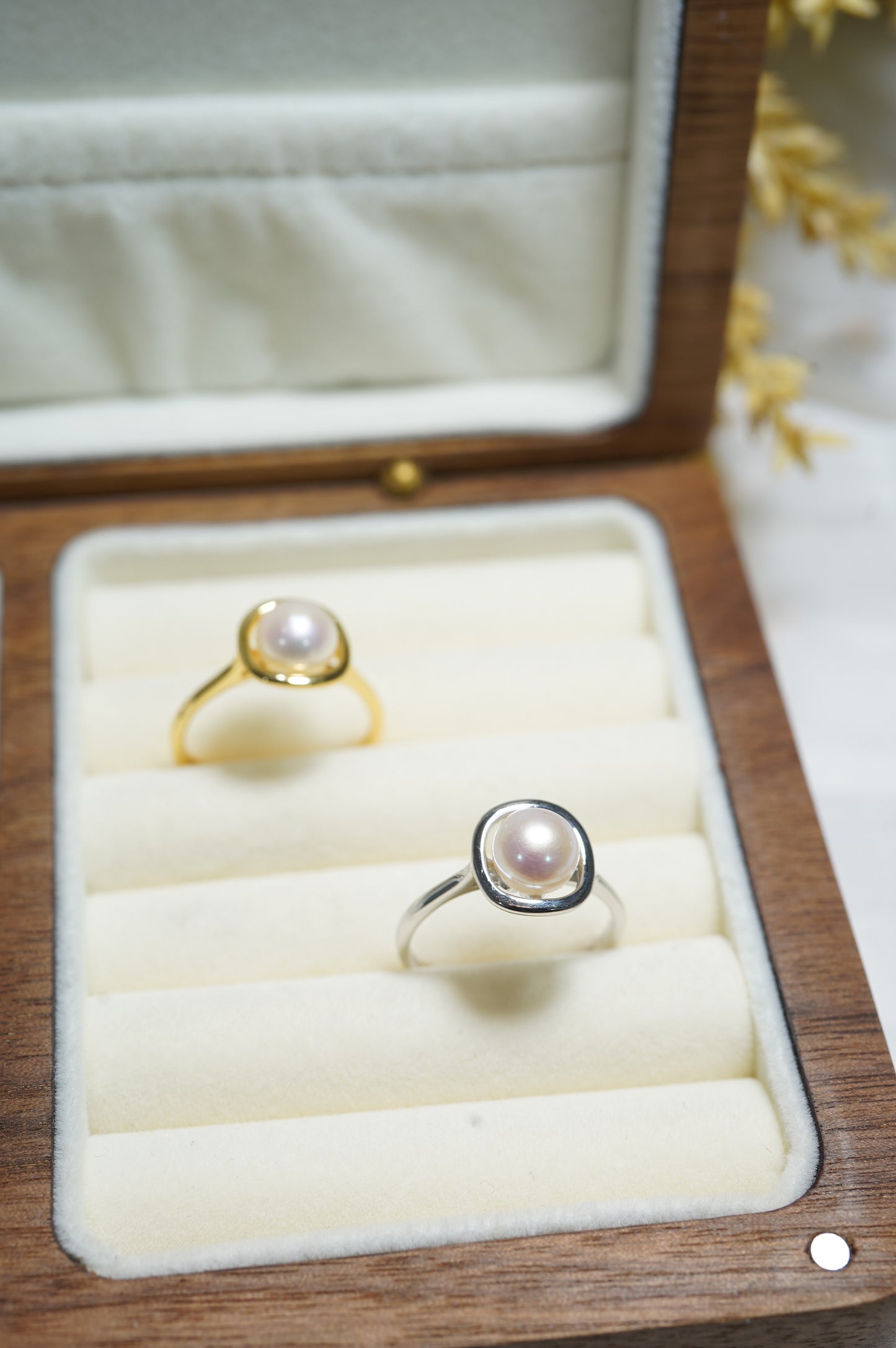 ‘Square' Bun Freshwater Pearl Ring