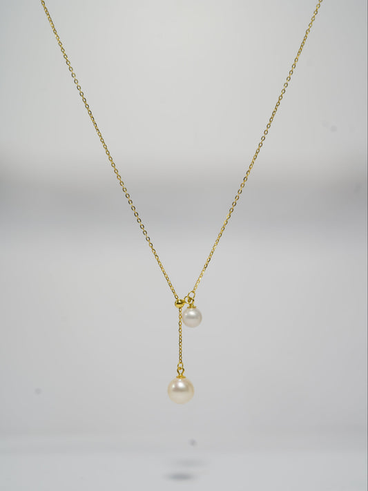 Double Bell Round Freshwater Necklace