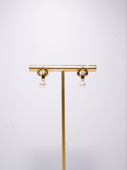 Big Heart Freshwater Pearl Earrings