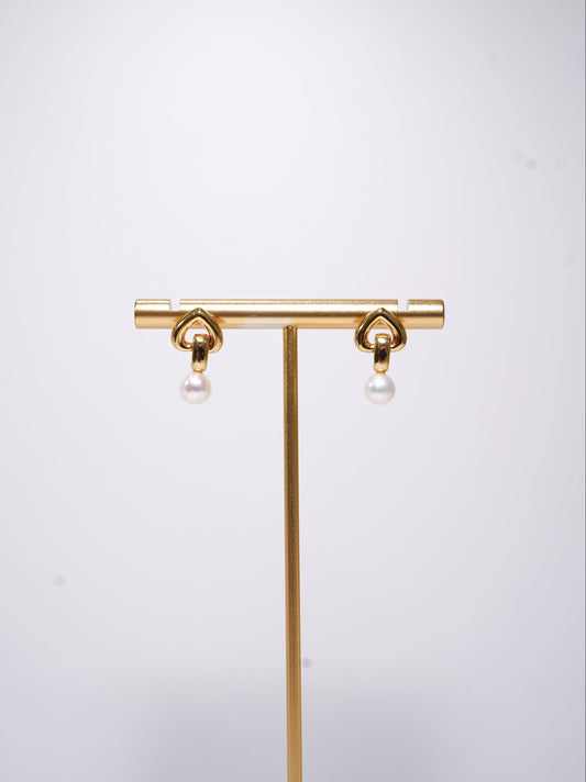 Big Heart Freshwater Pearl Earrings