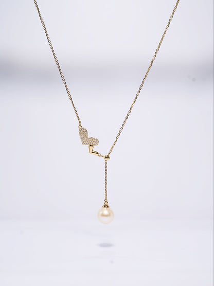 'Adjustable Hearts' Freshwater Pearl Necklace