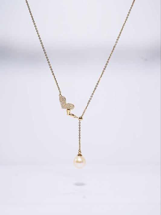 'Adjustable Hearts' Freshwater Pearl Necklace
