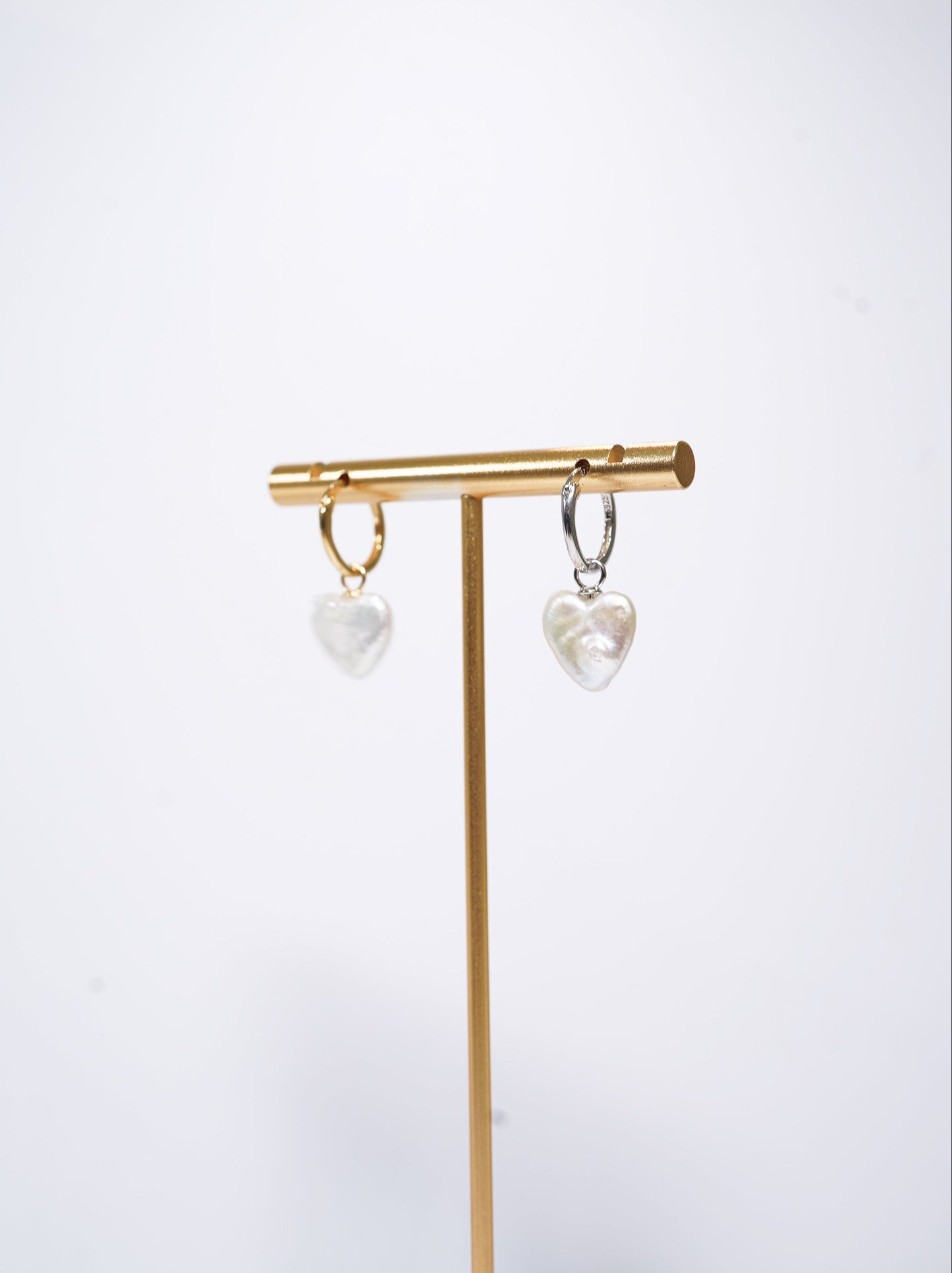 'Hoop Hearts' Freshwater Pearl Earrings