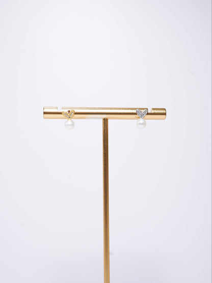 Twinkle Heart Pearl Earrings