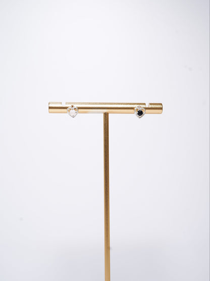 Cutie Heart Shaped Quartz Stud Earrings