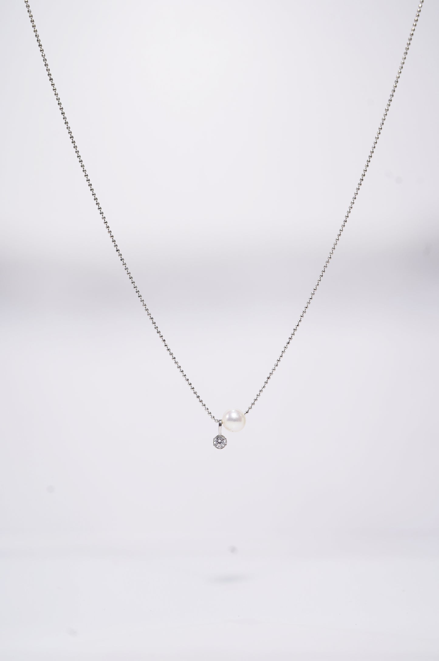 Cutest Zircon Round Freshwater Pearl Necklace