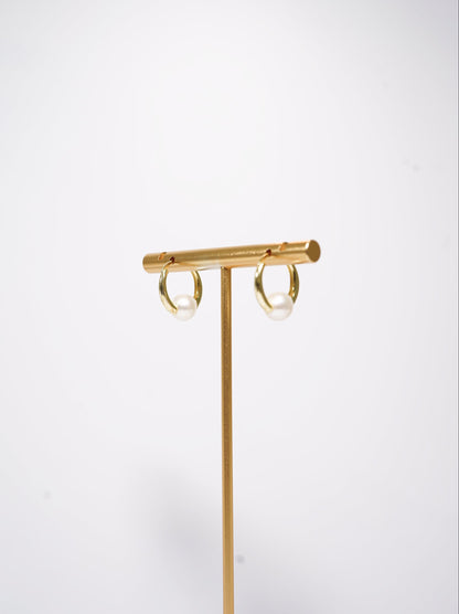 Classic Hoop Freshwater Pearl Earrings