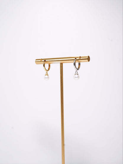 Mini Standard Freshwater Pearl Hoop Earrings