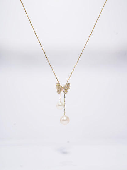 'Adjustable Bow' Freshwater Necklace