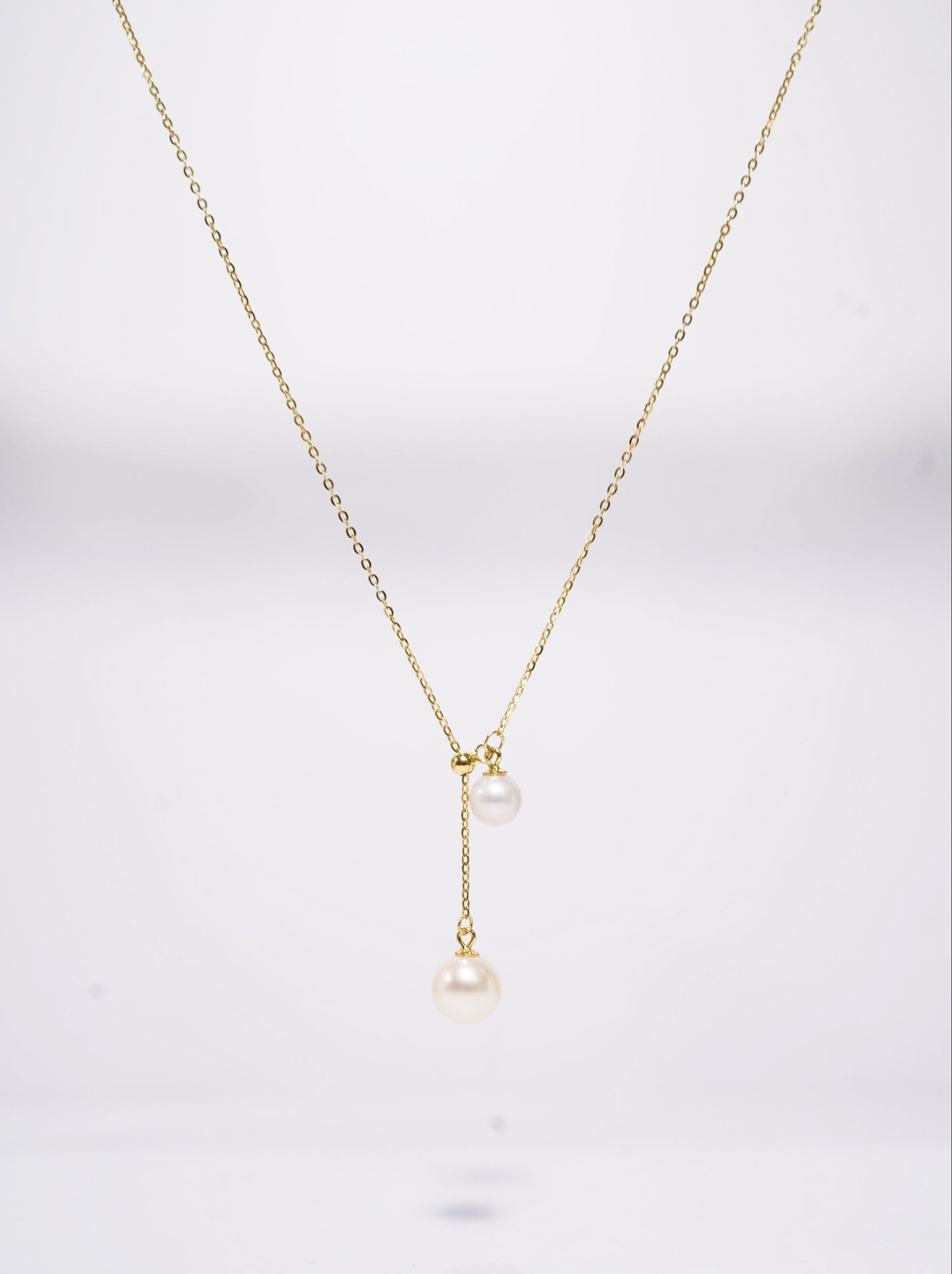 Double Bell Round Freshwater Necklace