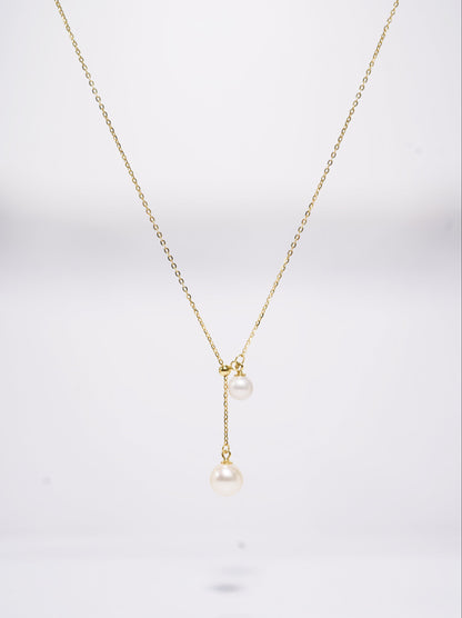 Double Bell Round Freshwater Necklace