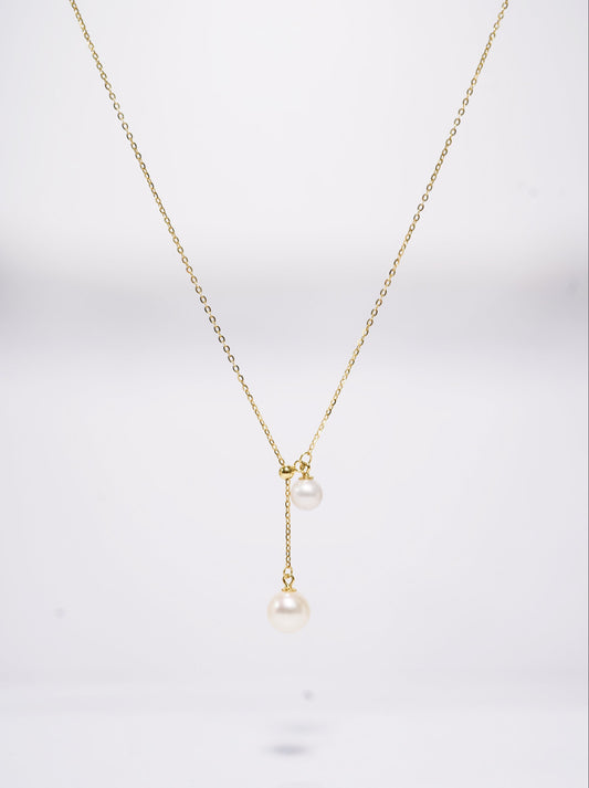 Double Bell Round Freshwater Necklace